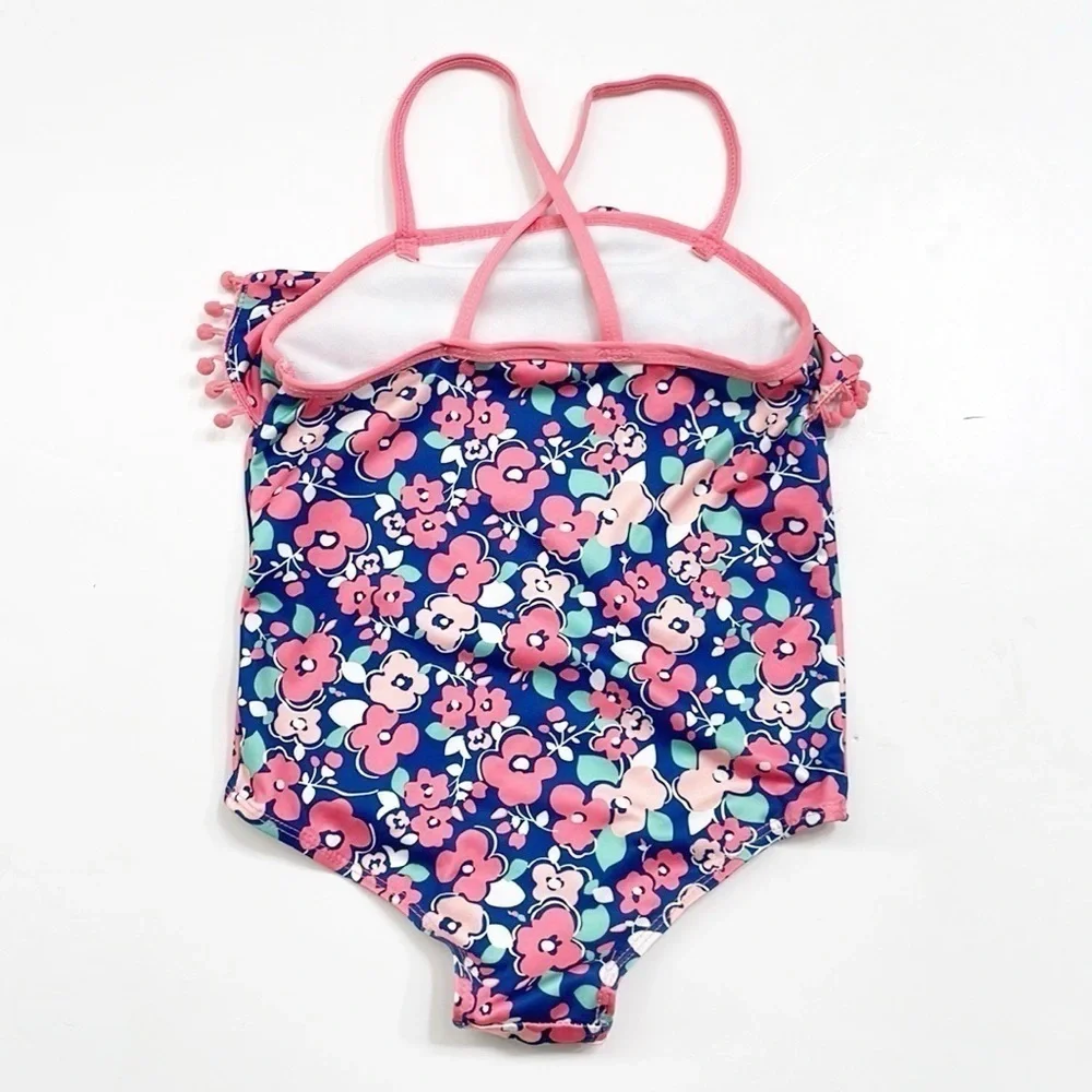 Toddler girls floral print one piece swimsuit